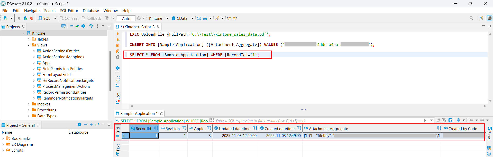 Retrieve the FileKey from the existing record
