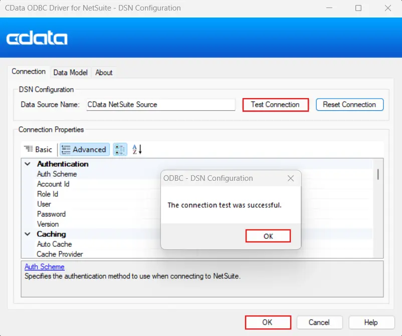 CData ODBC Driver for NetSuit - DSN Configuration