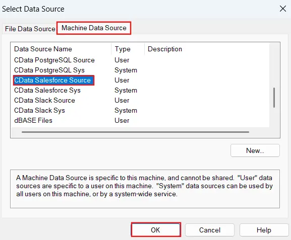 Select the Data Source