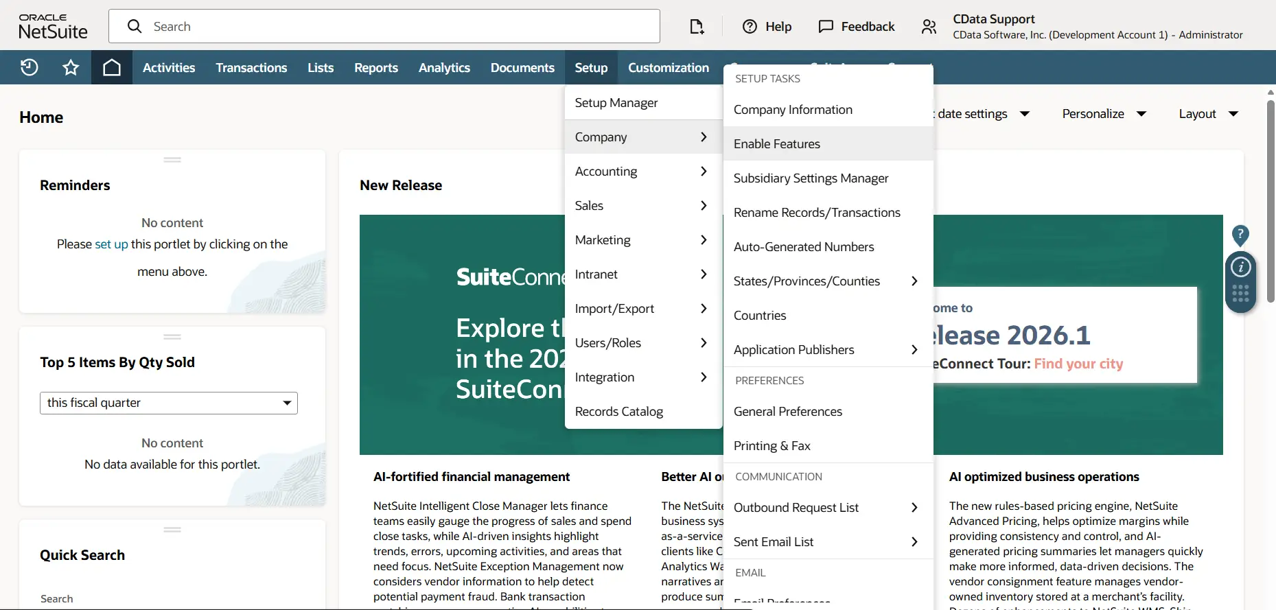 Navigate to Enable Features