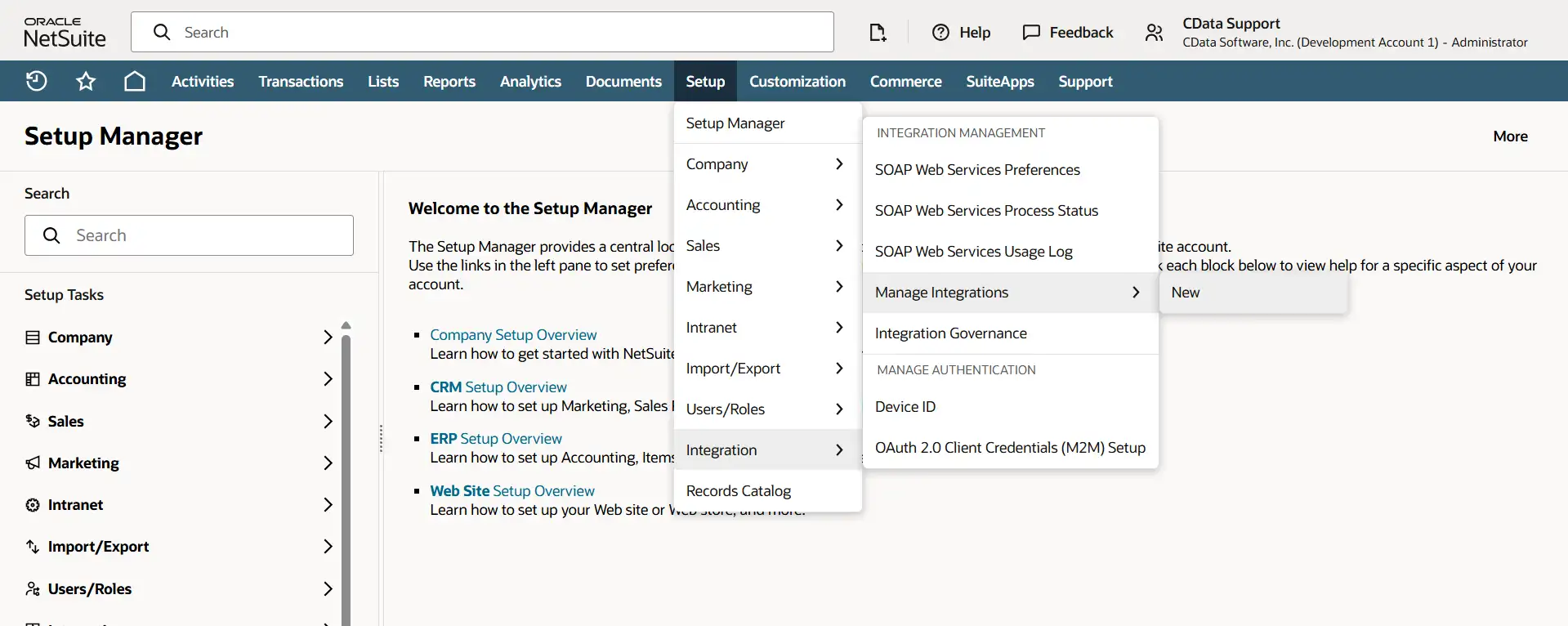 Create integration record