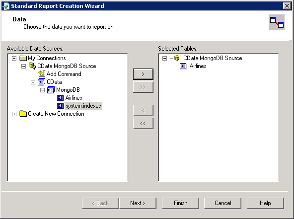 Tables in your MongoDB database.