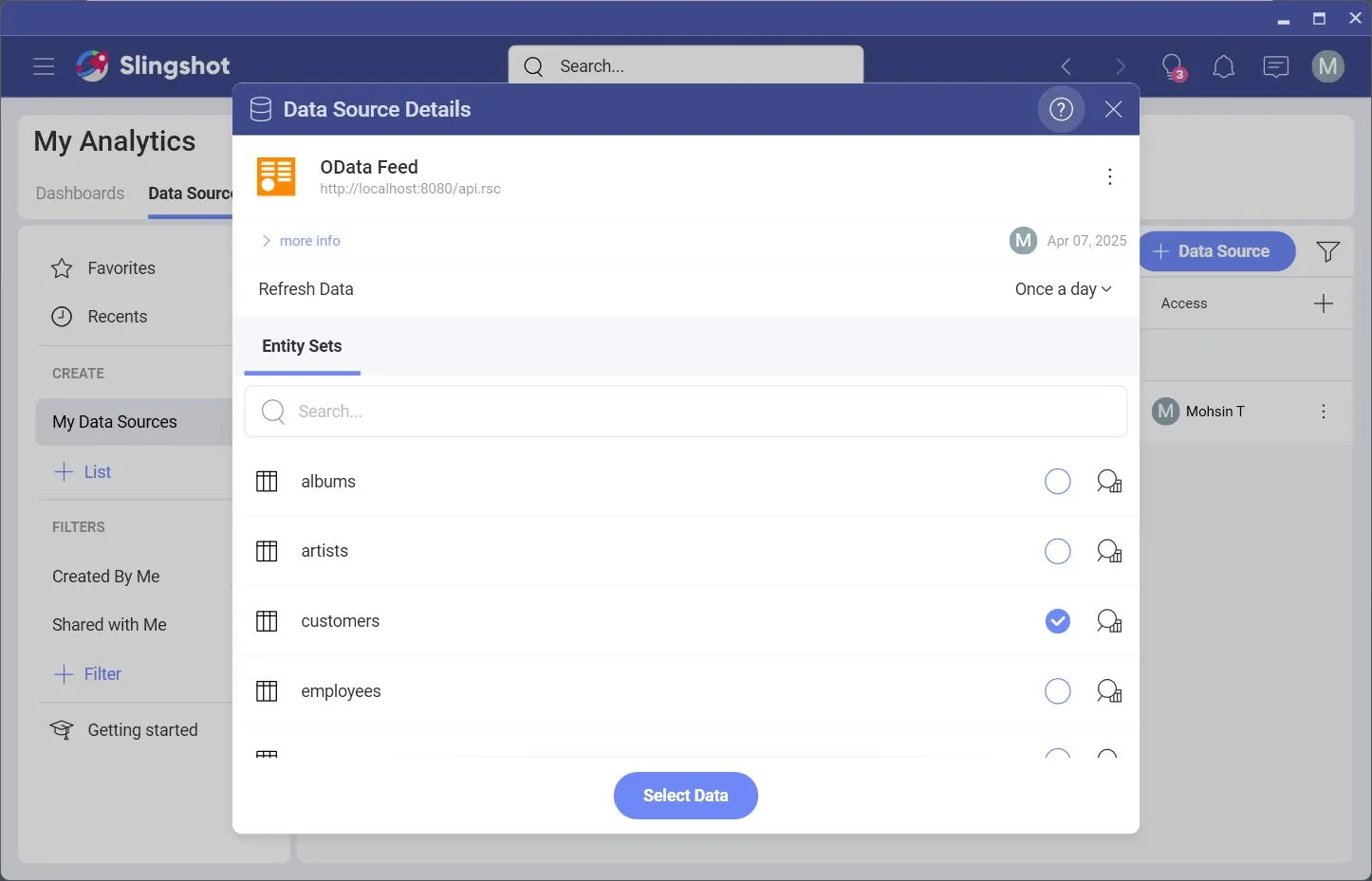 Select OData Table