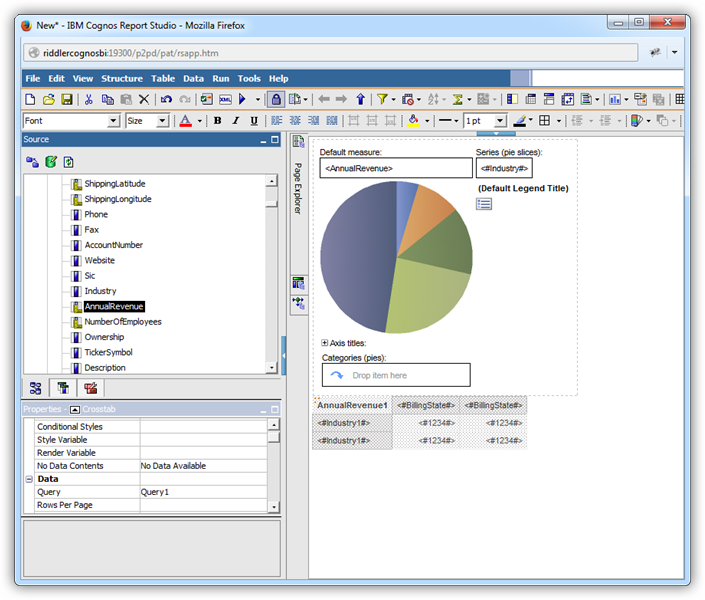 Create Data Visualizations in Cognos BI with Dynamics CRM Data