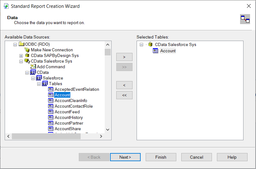 A chart with null values filtered out. (Salesforce is shown.)