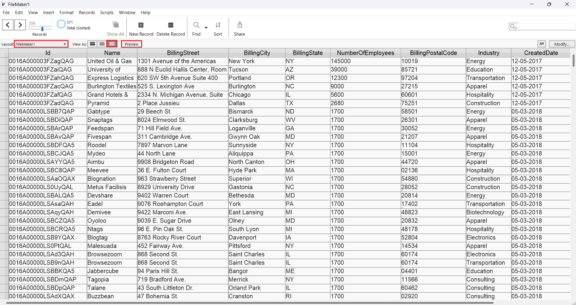The Calendly data is displayed in FileMaker Pro.