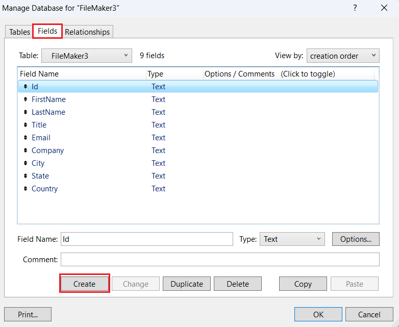 Add the necessary fields.