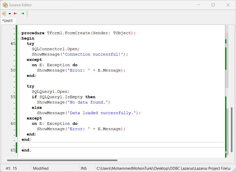 Source Editor in Lazarus Pascal IDE