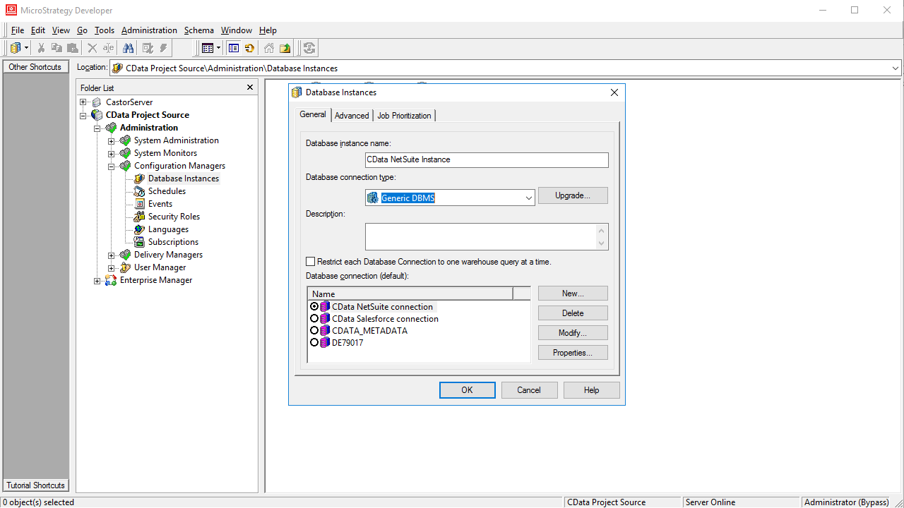 The configured database instance.