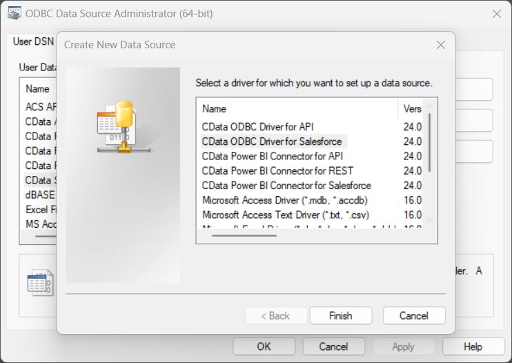 ODBC Data Source Administrator 64-bit Windows