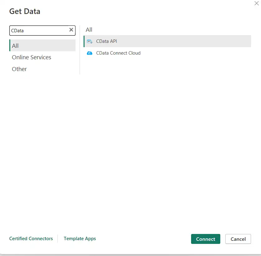 Searching for CData API connector