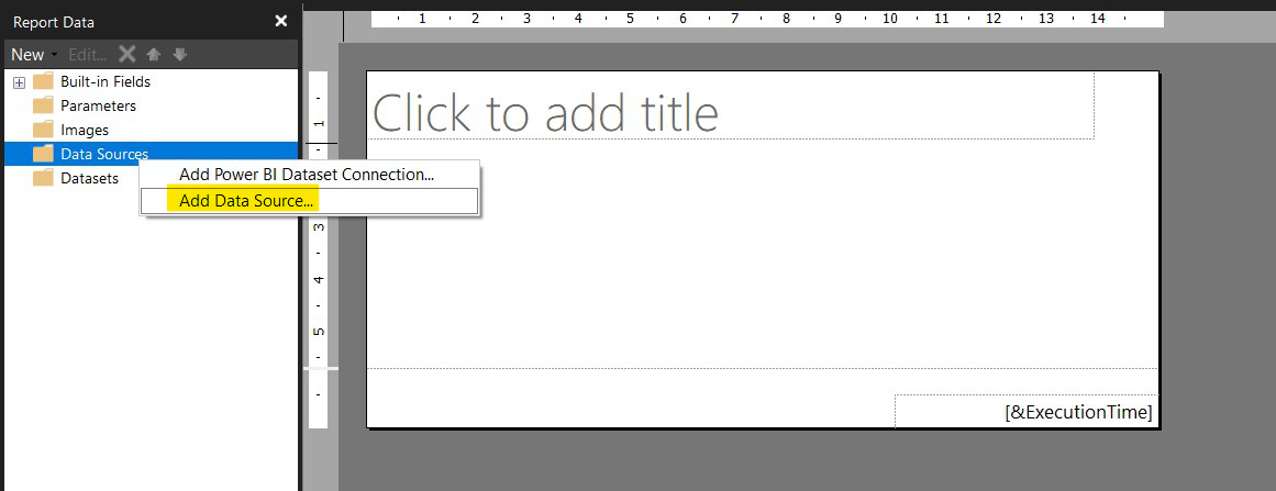 Add a Data Source.