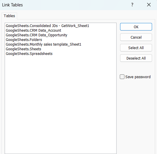 Read and Modify Google Sheets Directly from Microsoft Access