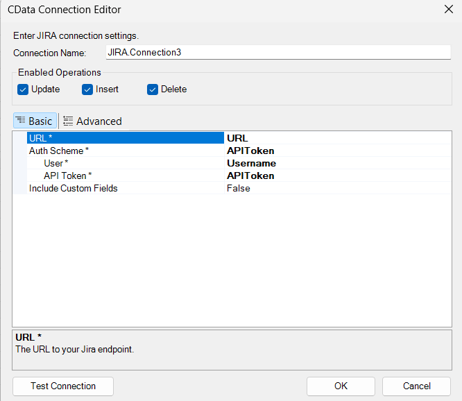Add the connection details.