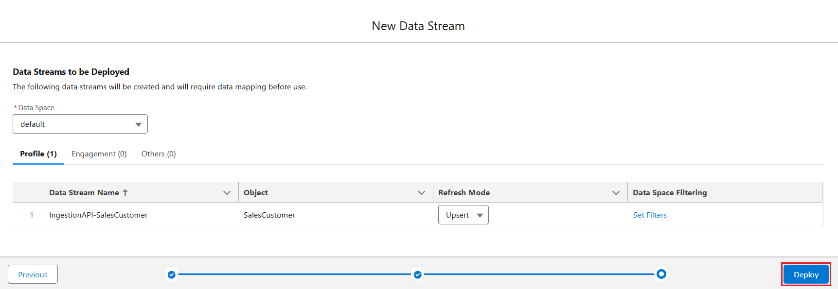 Set the Refresh Mode as Upsert