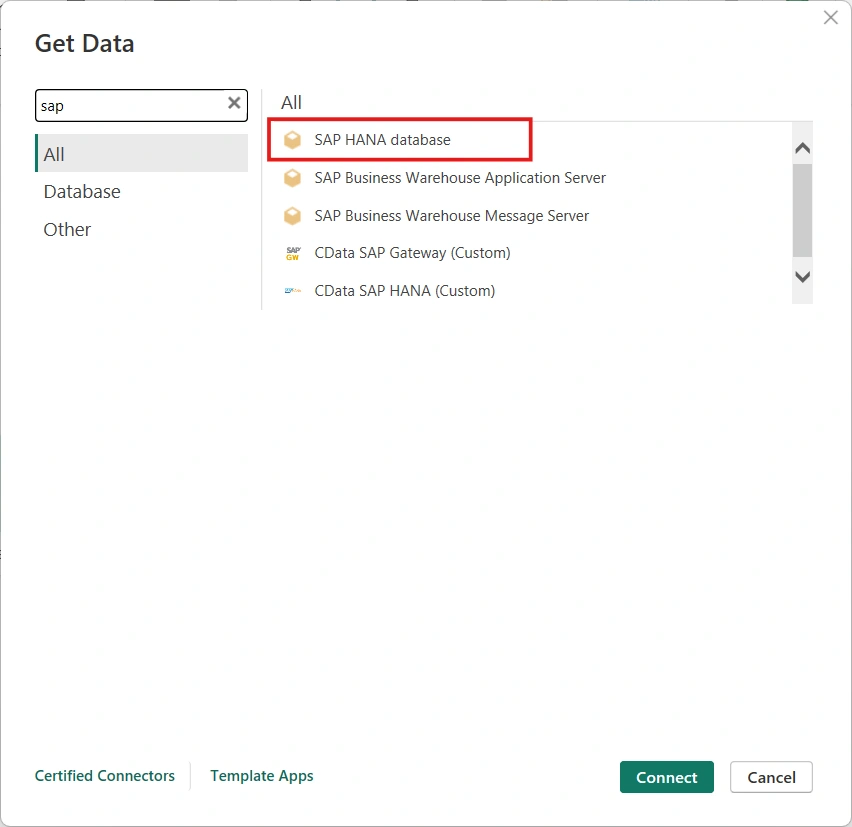 Power BI Get Data — Microsoft native SAP HANA connector and CData SAP HANA connector Power BI Get Data — Microsoft native SAP HANA connector and CData SAP HANA connector