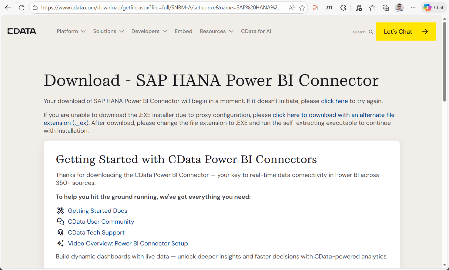 Download the CData Power BI Connector for SAP HANA Download the CData Power BI Connector for SAP HANA