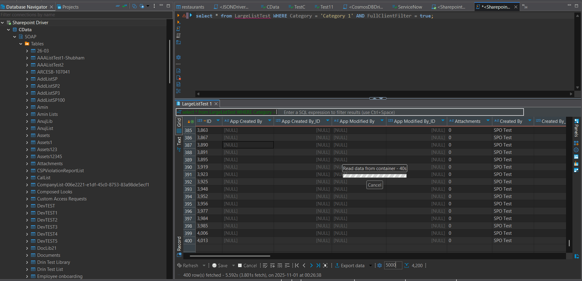 SOAP query results Querying a large SharePoint list using SOAP schema