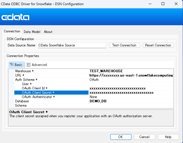 OAuth authentication with the CData ODBC Driver for Snowflake