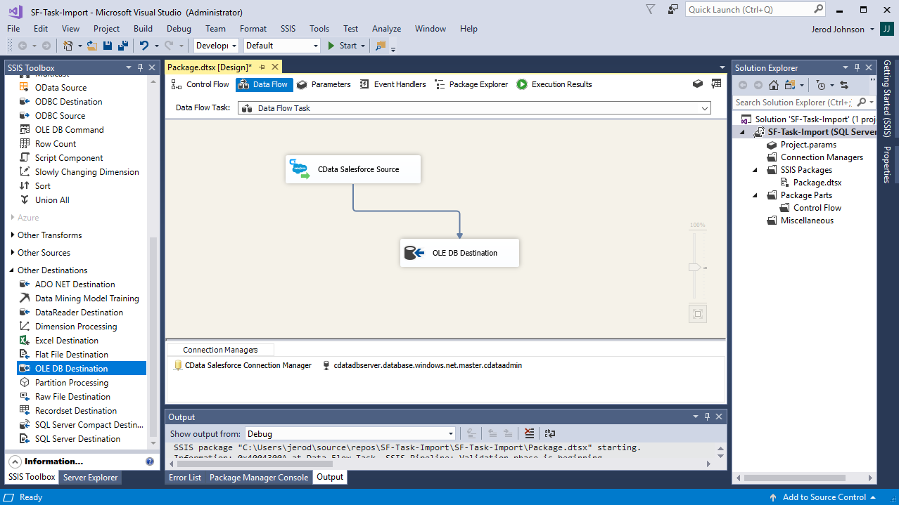 SSIS でAmazon DynamoDB のデータをSQL Server にインポート