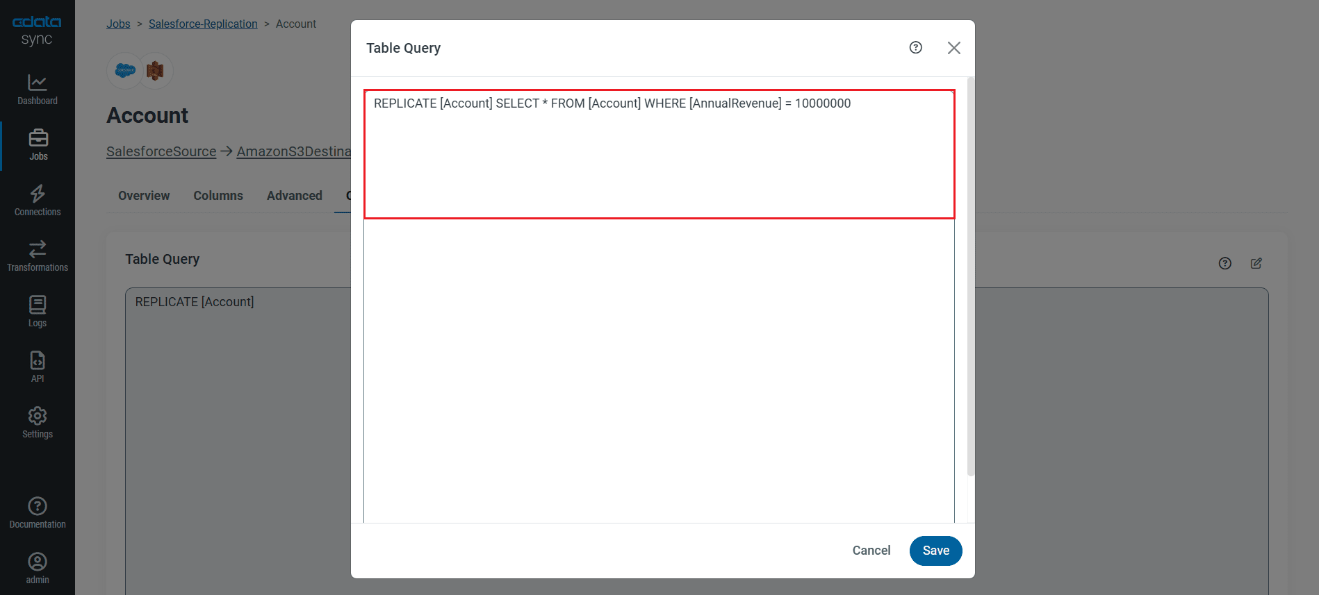 Configure a replication Transform.