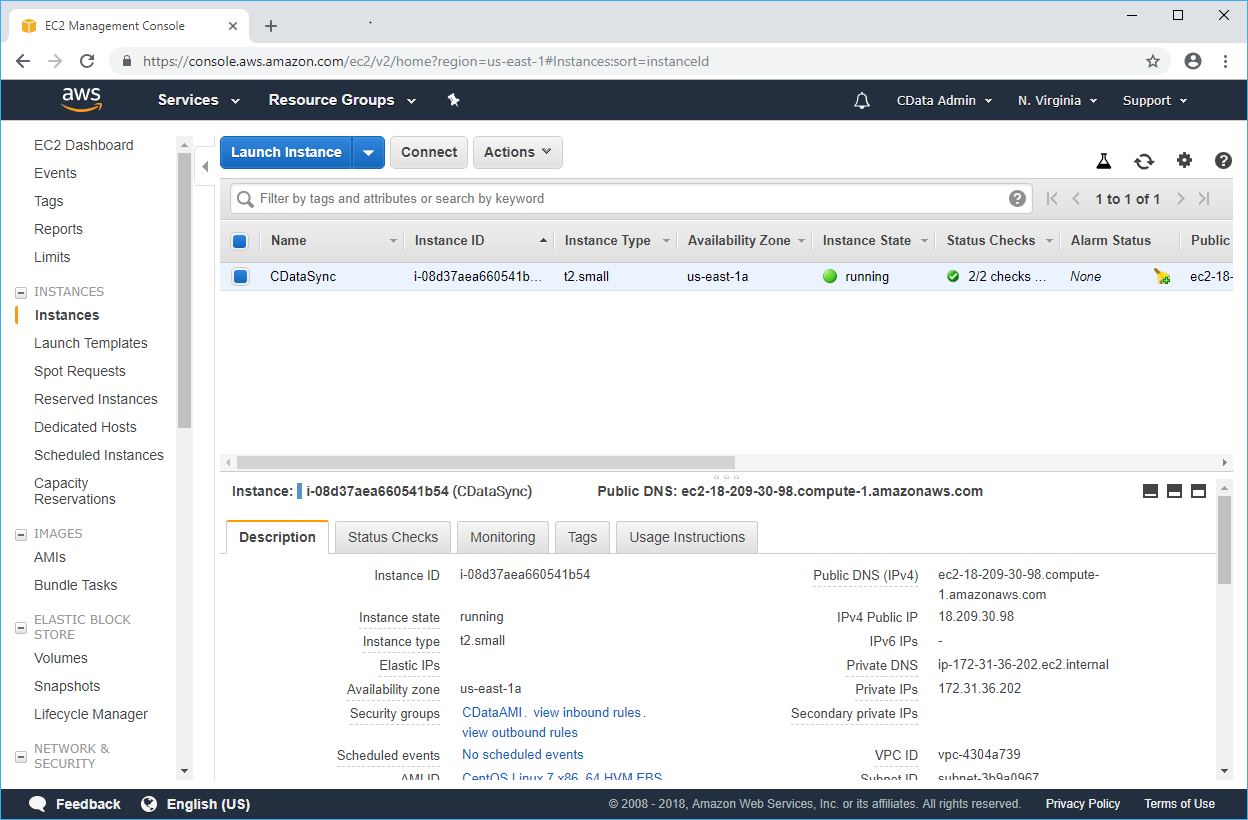 CData Sync as an Amazon EC2 Instance