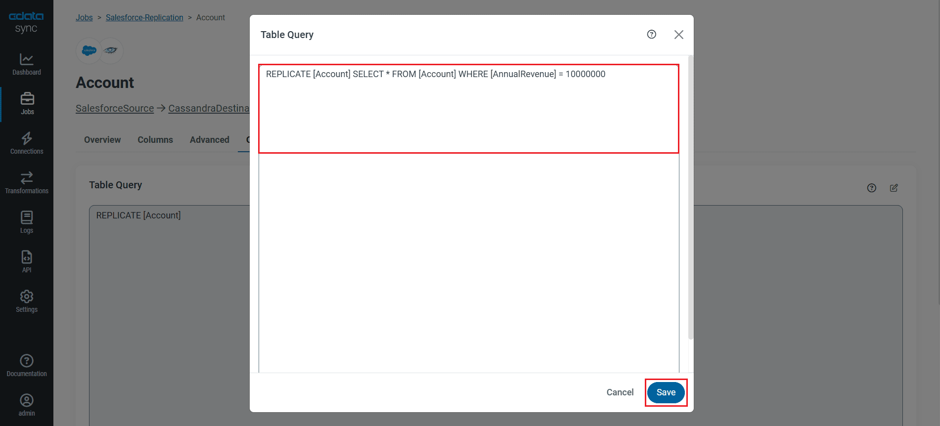 Configure a replication Transform.