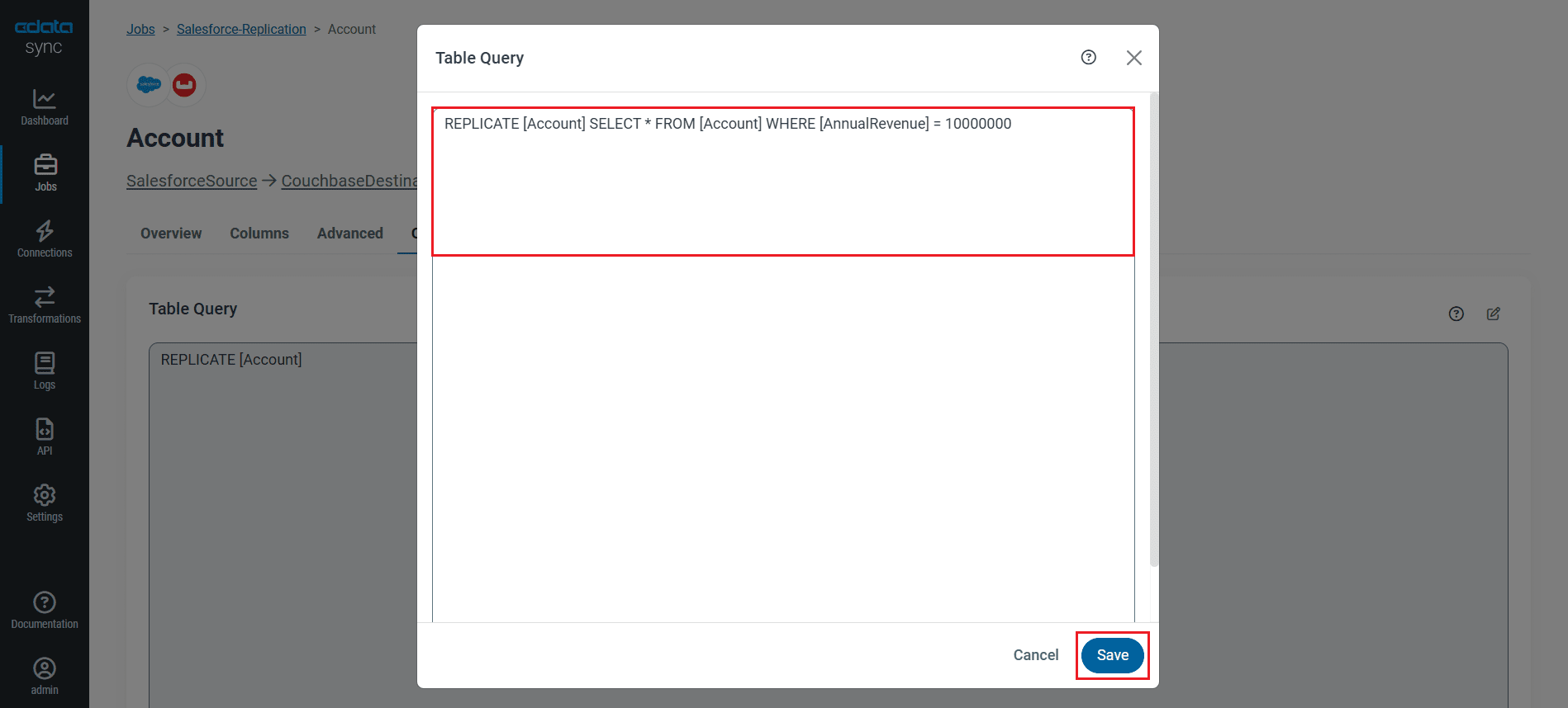 Configure a replication Transform.