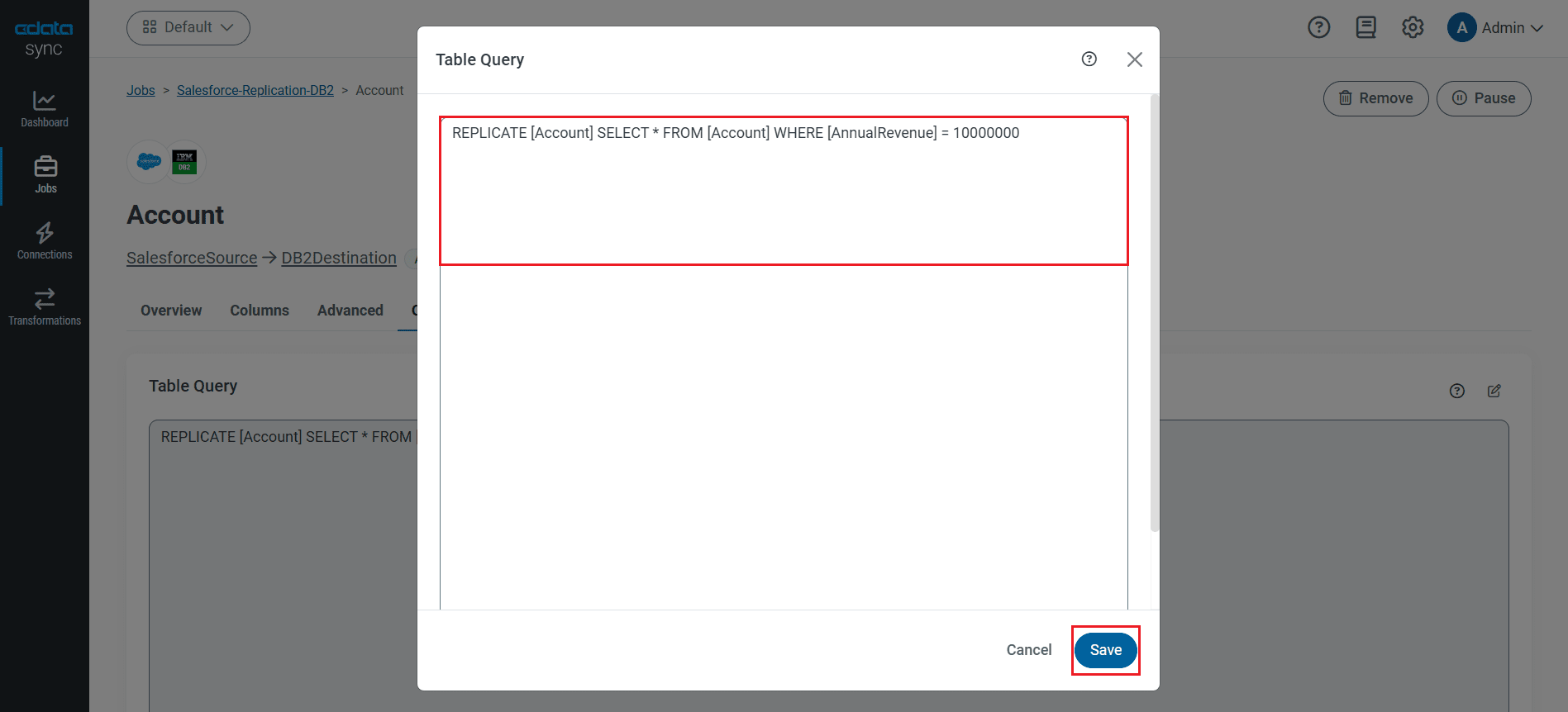 Configure a replication Transform.