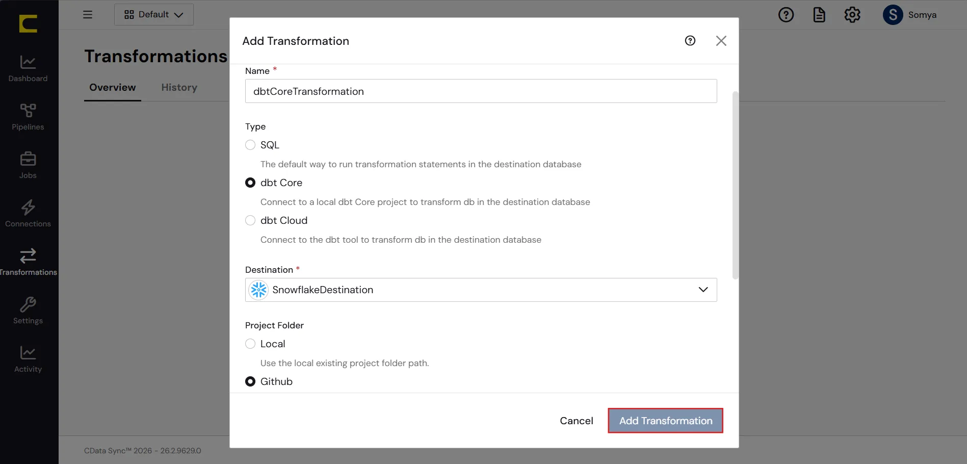 dbt Core Transformations with CData Sync