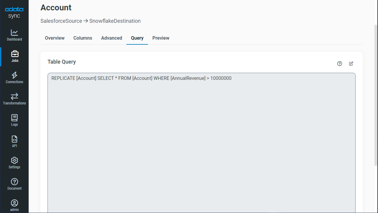 Configure a replication Transform.