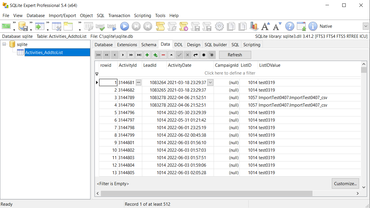 The Azure SQL database in the SQL Server Object Explorer.
