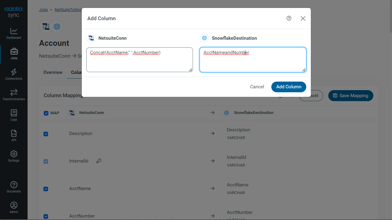 Using the Transform feature to customize replication