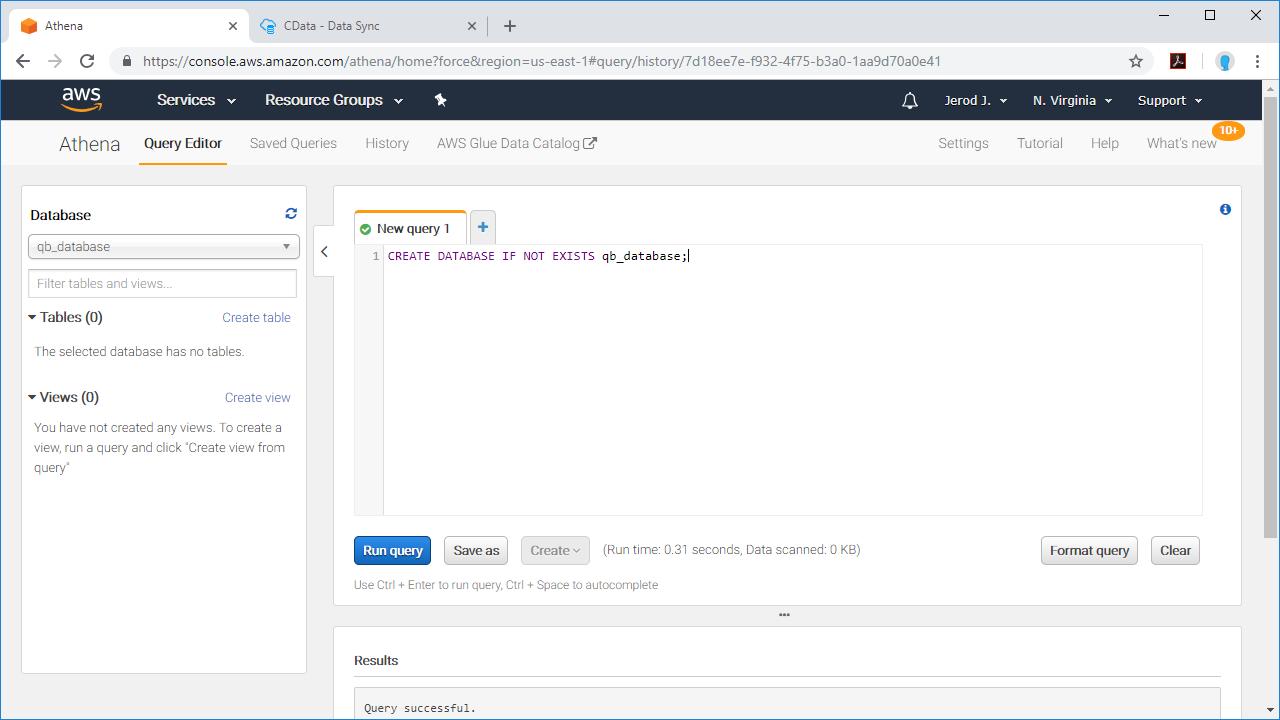 Creating a New Database in Amazon Athena