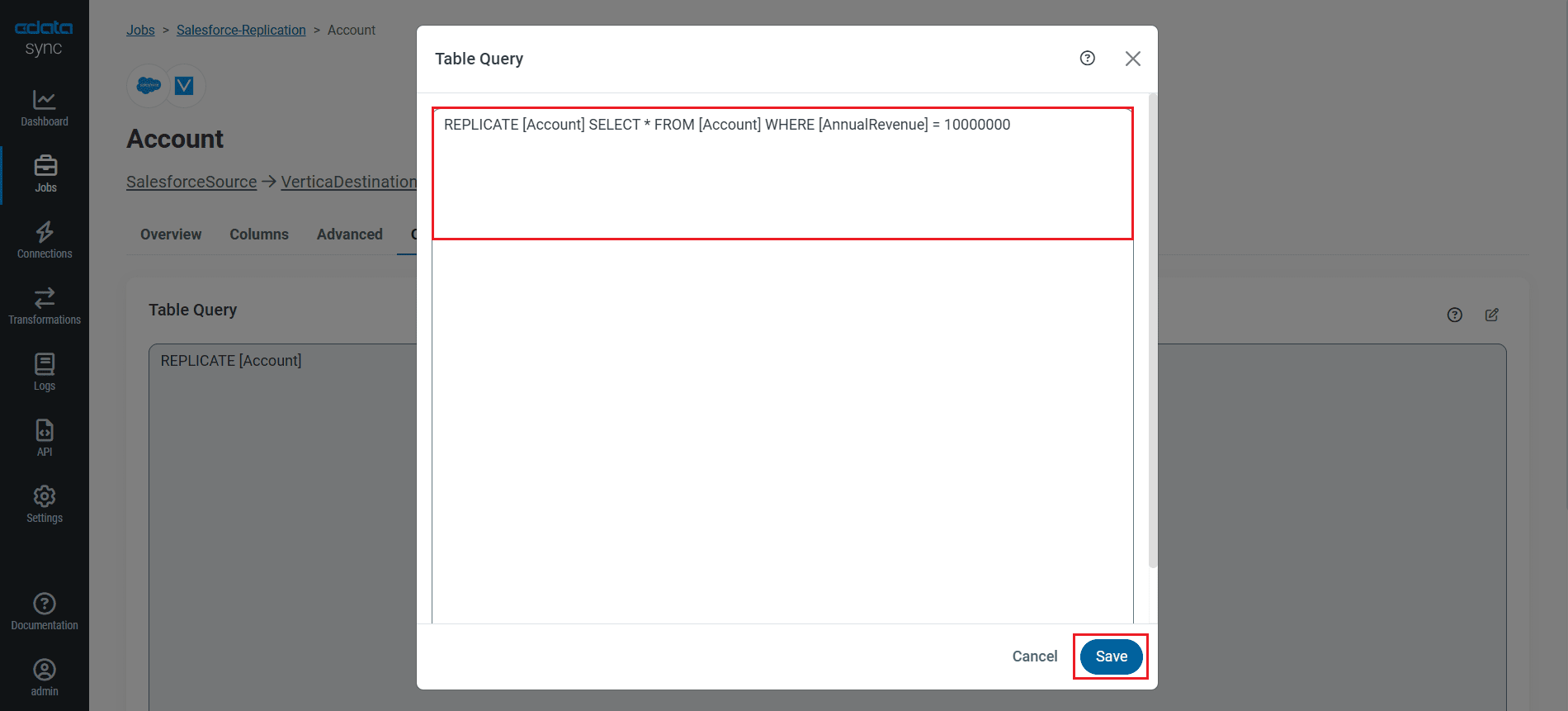 Configure a replication Transform.
